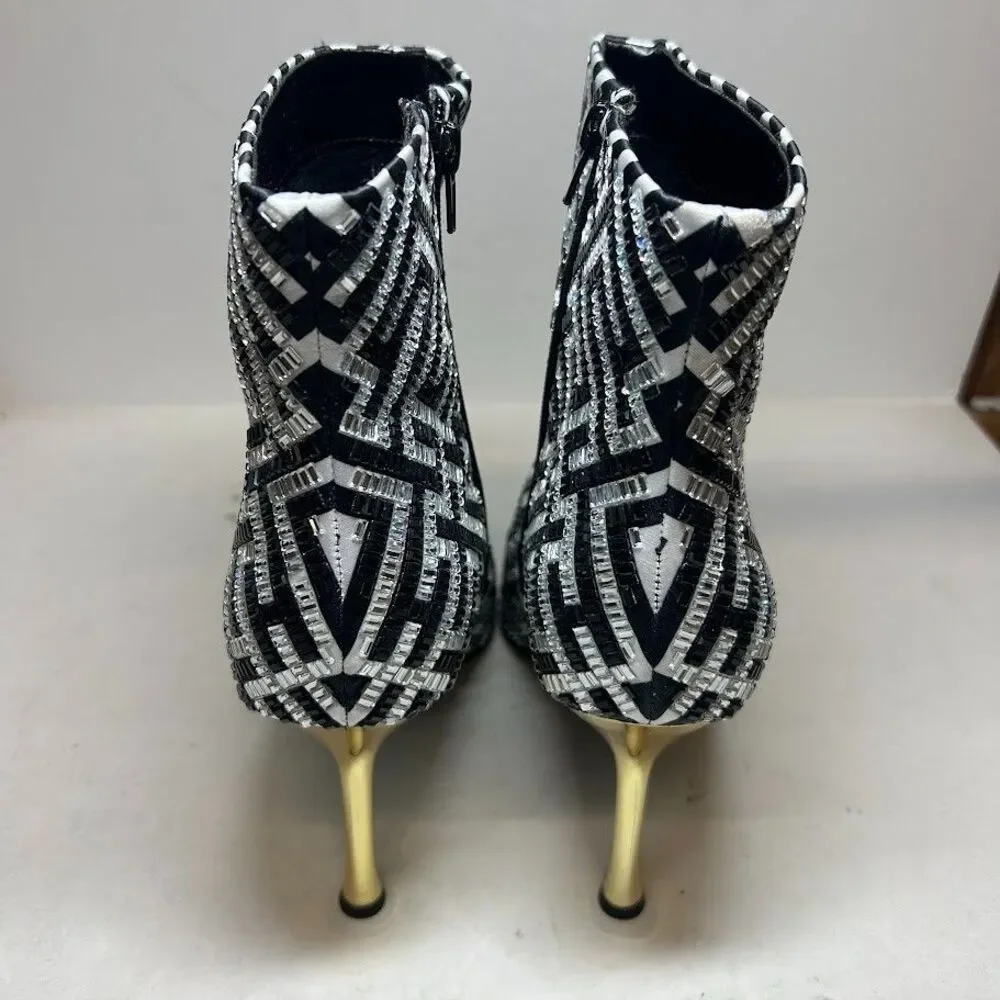 INC Womens 5.5 M Black Maze Rakima Pointed Toe High Heel Ankle Boots DISPLAY QH4